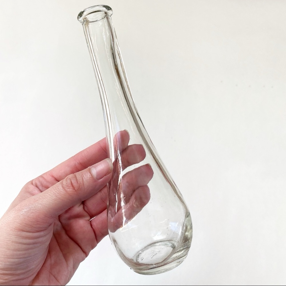 Teardrop Plant Propagation Bud Vase Clear Glass Small Flower Vase Boho - Picture 2 of 5